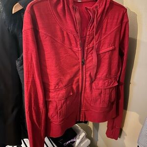 Red lululemon Zip-Up Hoodie